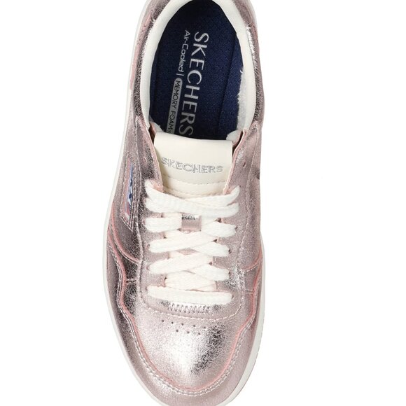 Skechers Sport Court Pink Metallic Women's Sneaker - Pink, Size 8.5W - Picture 1 of 5
